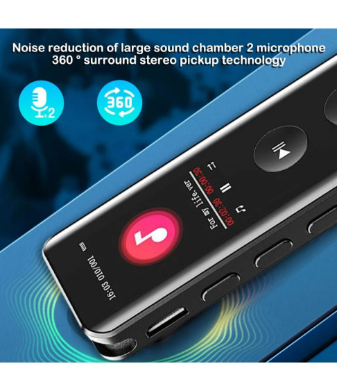 Диктофон Bluetooth с экраном, интеллектуальное шумоподавление, MP3-плеер