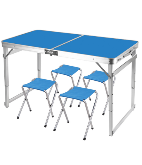 Складной туристический стол с 4 табуретками Складной туристический стол с 4 табуретками