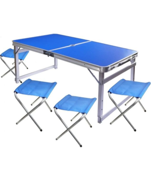 Складной туристический стол с 4 табуретками Складной туристический стол с 4 табуретками