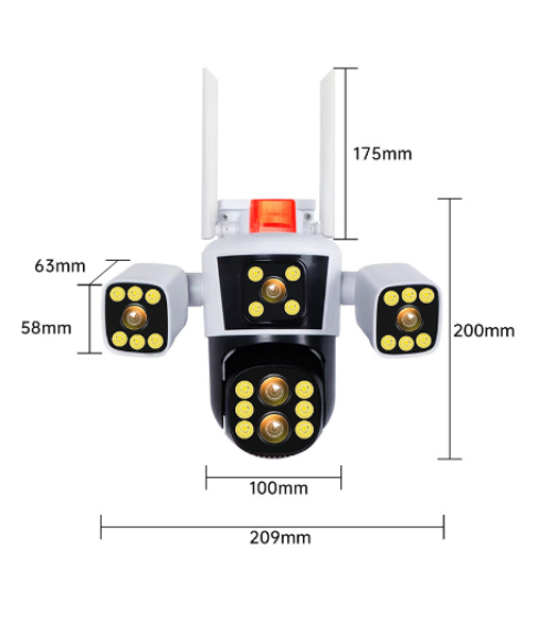 WiFi IP-камера Наружная Трехобъективная PTZ IP-камера 
