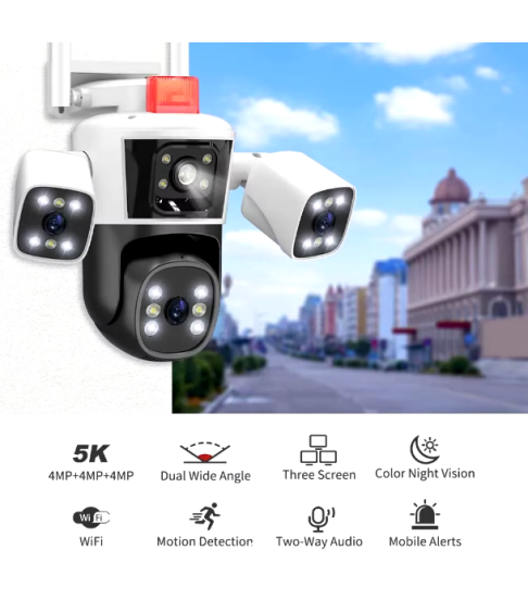 WiFi IP-камера Наружная Трехобъективная PTZ IP-камера 