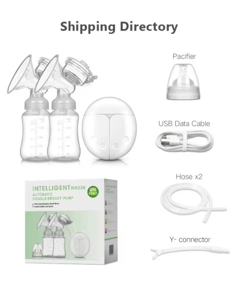 Молокоотсос портативный беспроводной электрический двухфазный / Не содержит Бисфенол А / 2 бутылочки и соска