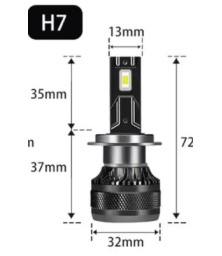 Автомобильная LED лампа Z7 ULTRA с тройной системой охлаждения/95w/5000k/комплект, для автомобильных фар/ H7/ближний