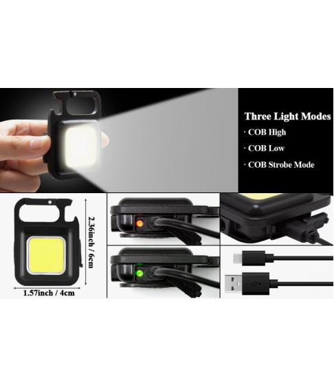 Фонарь светодиодный COB Rechargeable Keychain Light 