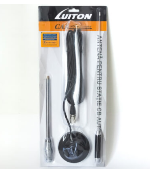 Антенна автомобильная для радиостанции Си-Би диапазона Luiton LT18-2442 с магнитным основанием и кабелем RG58 5м штекер UHF / PL259 (26.965-27.405МГц)