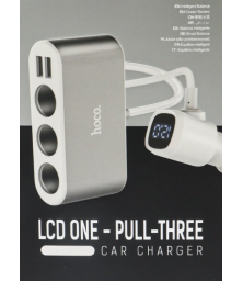 Авто зарядка разветвитель REGRSI С-13 LCD one-pull-three + 2 USB White