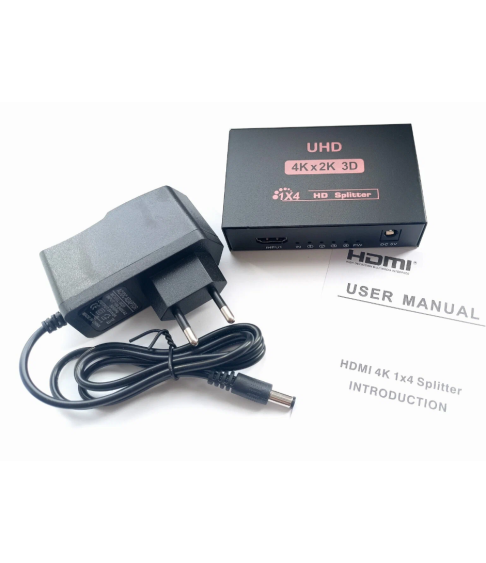 Разветвитель сигнала HDMI / Сплиттер 1 на 4 порта / Splitter 4К 3D (Splitter)