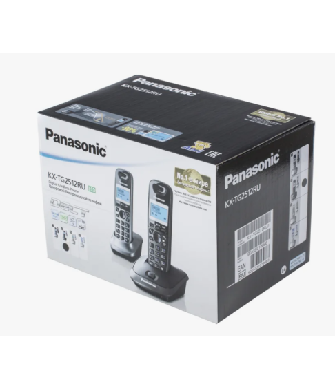 Радиотелефон "Panasonic" KX-TG2512 RU, cерый с черным