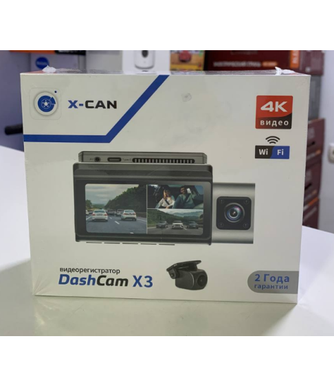 Видеорегистратор X-CAN DashCam X3 4K WiFi серебристый Видеорегистратор X-CAN DashCam X3 4K WiFi серебристый