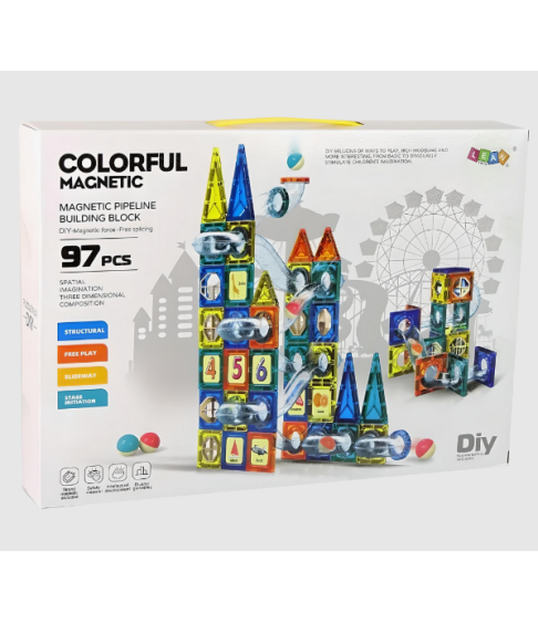 Магнитные блоки Lock Track для шариков 97 штук
