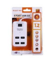 USB HUB 4 port, P-1601 (USB 2.0, с выключателем, 1.2 m)