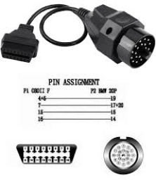 Адаптер OBD2 OBD II для BMW, 20-контактный разъем OBD 2 16-контактный гнездовой разъем e36 e39 X5 Z3 для BMW 20pin