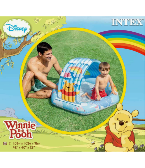 Бассейн Intex "Винни-Пух" 58415, надувной, с навесом, толщина материала 0.25мм