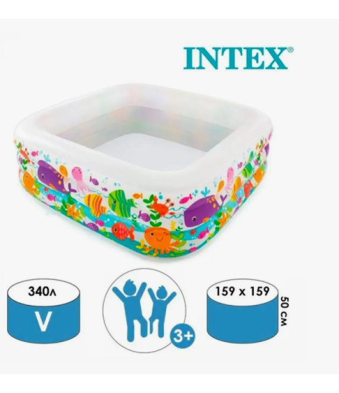 Бассейн надувной «Аквариум», 159 х 159 х 50 см, от 3 лет, 57471NP INTEX