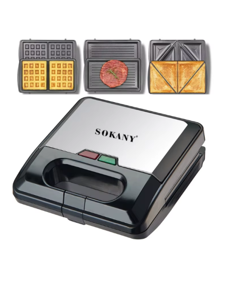 Сэндвичница, вафельница, грильница "SOKANY" KJ303 Сэндвичница, вафельница, грильница "SOKANY" KJ303