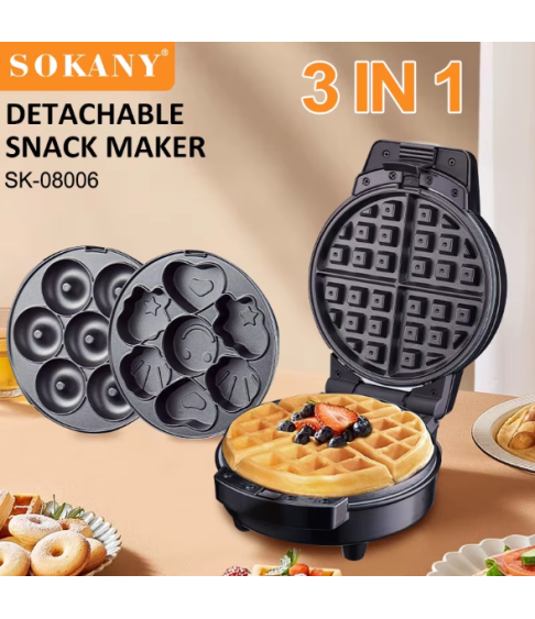 Многофункциональная вафельница 3 в 1 "SOKANY" SK-08006 Многофункциональная вафельница 3 в 1 "SOKANY" SK-08006