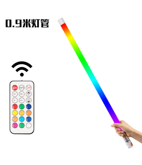 ﻿Светодиодная RGB LED трубка 0.9 м с пультом управления — портативная ,Без подставки 