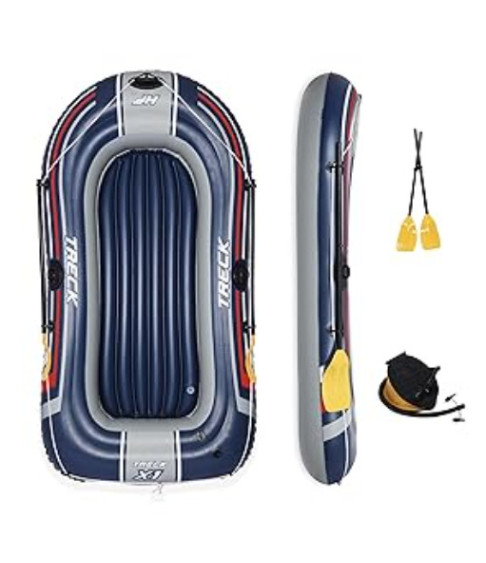 Лодка Bestway "Treck X3" надувная трехместная 307х126х39см, до 270 кг, ножной насос, весла, надувная подушка, пвх, 61110