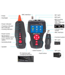 NOYAFA устройство для измерения длины кабеля сети, тестер для кабелей с ЖК-дисплеем