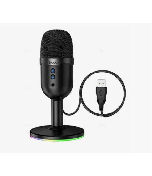Настольный микрофон "HOCO" L25 Bright с USB-A портом и RGB-подсветкой