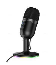 Настольный микрофон "HOCO" L25 Bright с USB-A портом и RGB-подсветкой