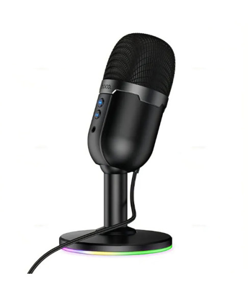 Настольный микрофон "HOCO" L25 Bright с USB-A портом и RGB-подсветкой