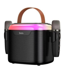 Беспроводная Bluetooth колонка "HOCO" DS69 для караоке с 2 микрофонами и RGB подсветкой