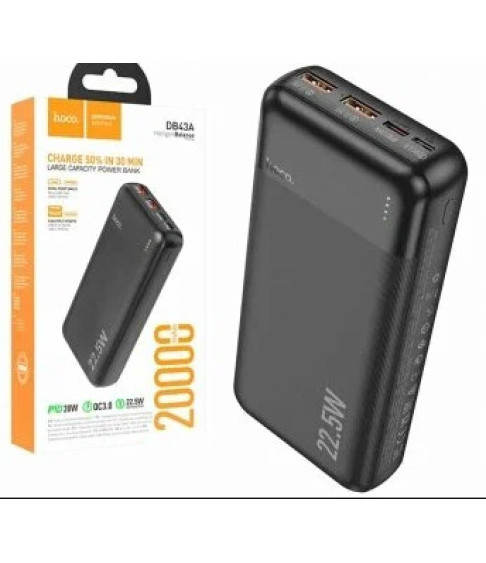 Аккумулятор внешний резервный HOCO DB43А Coolmix 22.5W 20000mAh (черный)