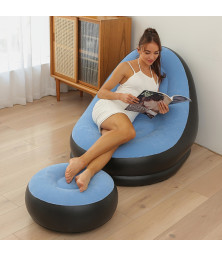 Надувное кресло с пуфиком для отдыха Inflatable Sofa   