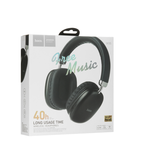 Беспроводные наушники Hoco W35 (накладные) черные Беспроводные наушники Hoco W35 (накладные) черные