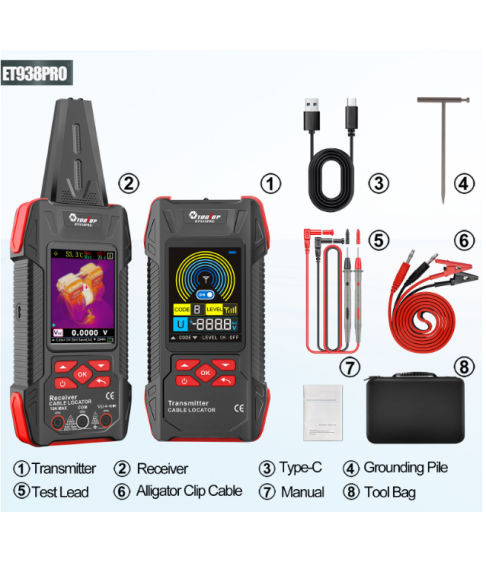 Кабельный локатор / трассоискатель "TOOLTOP" ET398PRO Кабельный локатор / трассоискатель "TOOLTOP" ET398PRO
