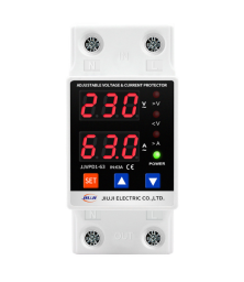 Реле контроля напряжения однофазное с защитой от перегрузки по току и перенапряжения 63 А / Защитное устройство в DIN рейку
