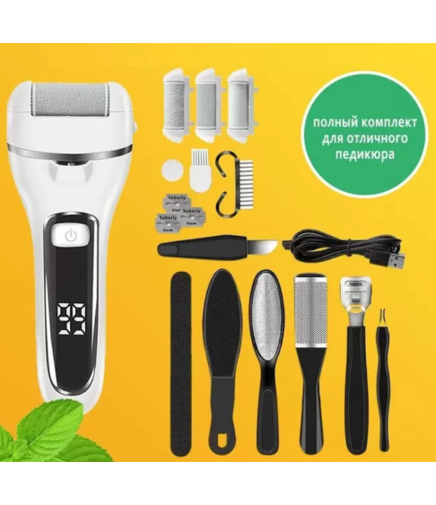 Роликовая пилка для ног с ЖК-дисплеем электрическая пемза V-601 Роликовая пилка для ног с ЖК-дисплеем электрическая пемза V-601