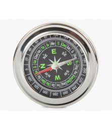 Компас туристический круглый (60 мм) металлический, водонепроницаемый корпус, серый
