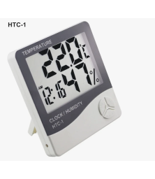 Цифровой термометр-гигрометр HTC-1, с часами и будильником