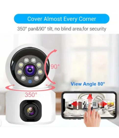 Домашняя камера видеонаблюдения WIFI 2DUAL LENS PTZ CAMERA