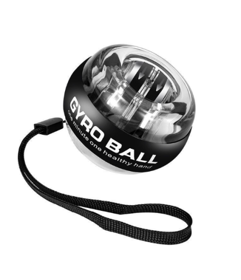 Гироскопический тренажер для рук, эспандер для кисти черный с подсветкой и ремешком Гироскопический тренажер для рук, эспандер для кисти черный с подсветкой и ремешком