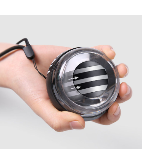 Гироскопический тренажер для рук, эспандер для кисти черный с подсветкой и ремешком Гироскопический тренажер для рук, эспандер для кисти черный с подсветкой и ремешком