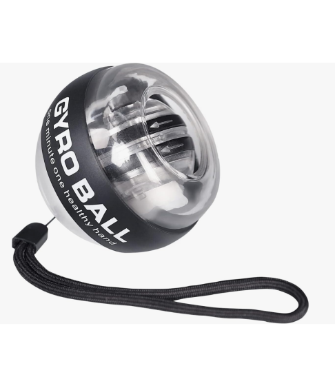 Гироскопический тренажер для рук, эспандер для кисти черный с подсветкой и ремешком Гироскопический тренажер для рук, эспандер для кисти черный с подсветкой и ремешком