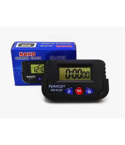 Часы автомобильные NAKO NA-613D, электронные, батарейка AG10 Часы автомобильные NAKO NA-613D, электронные, батарейка AG10