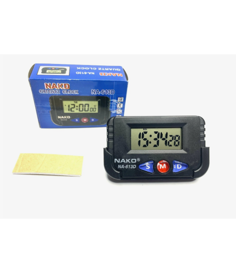 Часы автомобильные NAKO NA-613D, электронные, батарейка AG10 Часы автомобильные NAKO NA-613D, электронные, батарейка AG10