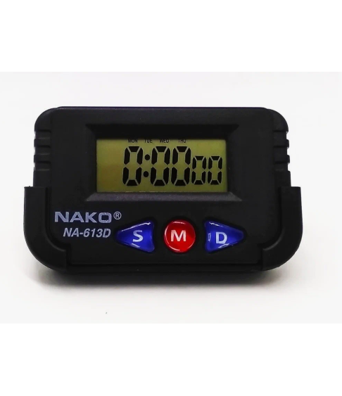 Часы автомобильные NAKO NA-613D, электронные, батарейка AG10 Часы автомобильные NAKO NA-613D, электронные, батарейка AG10