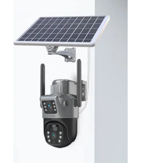 Уличная камера видеонаблюдения на солнечной батарее 4G, 2 обьектива Уличная камера видеонаблюдения на солнечной батарее 4G, 2 обьектива